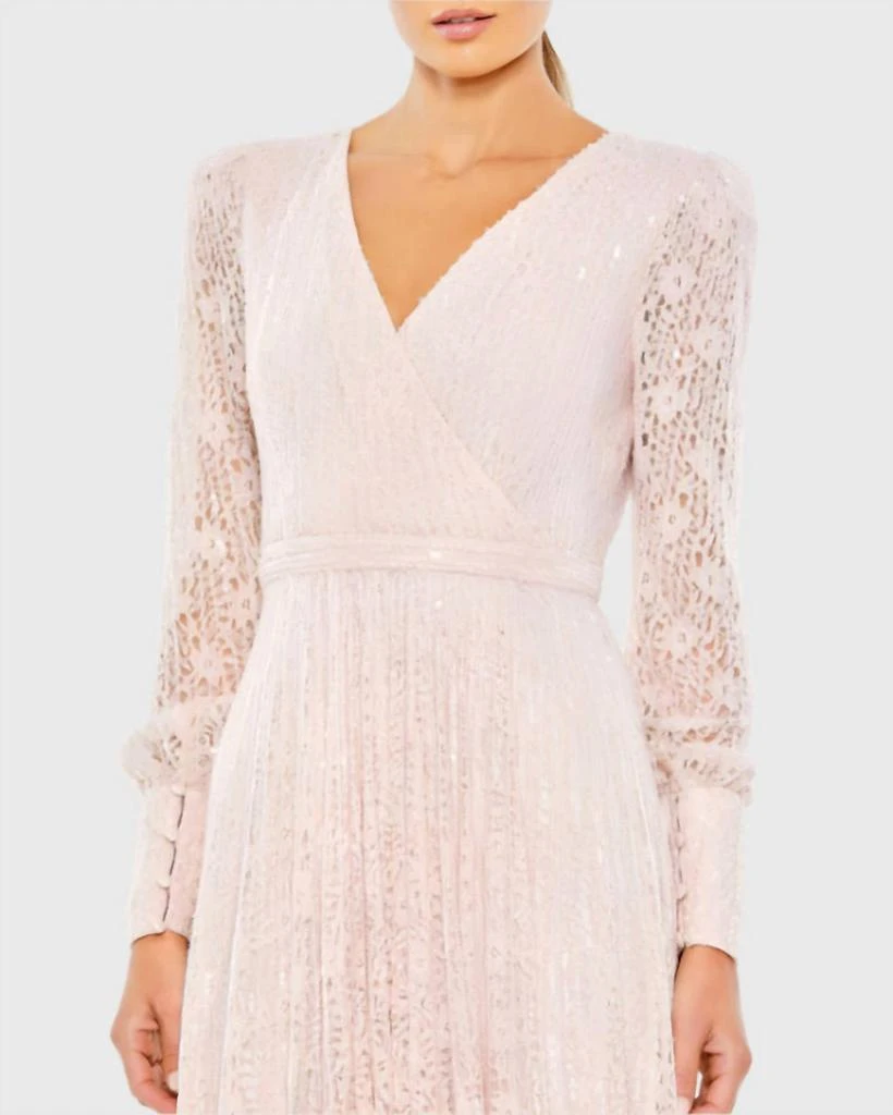 Mac Duggal Mac Duggal - Beadedlace Long Sleeve Wrap Over Gown 3