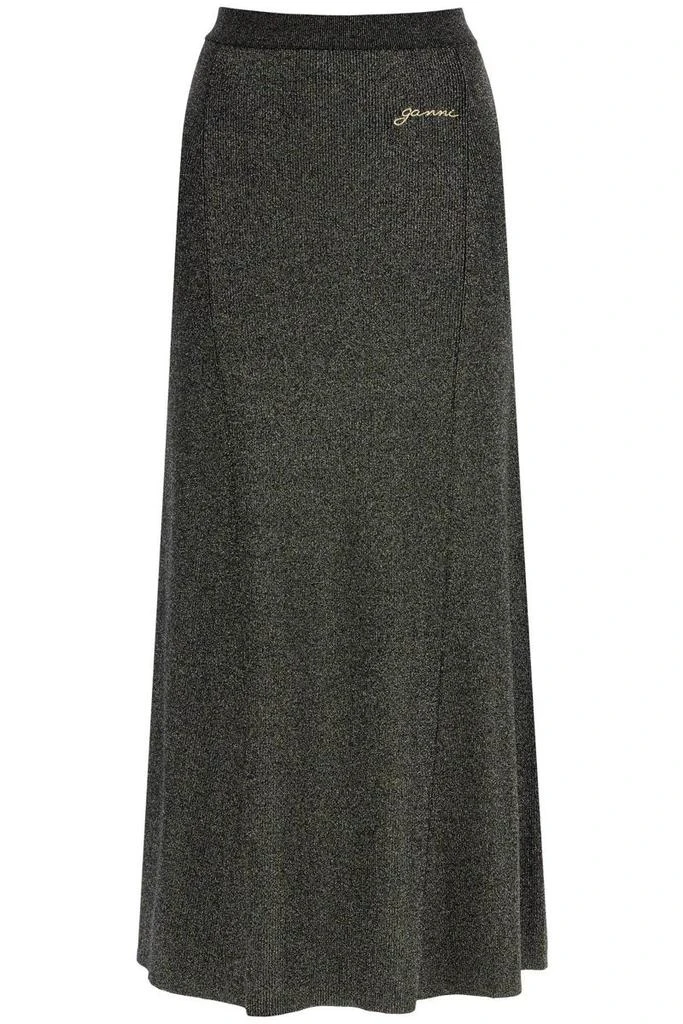 Ganni long lurex knit skirt 1