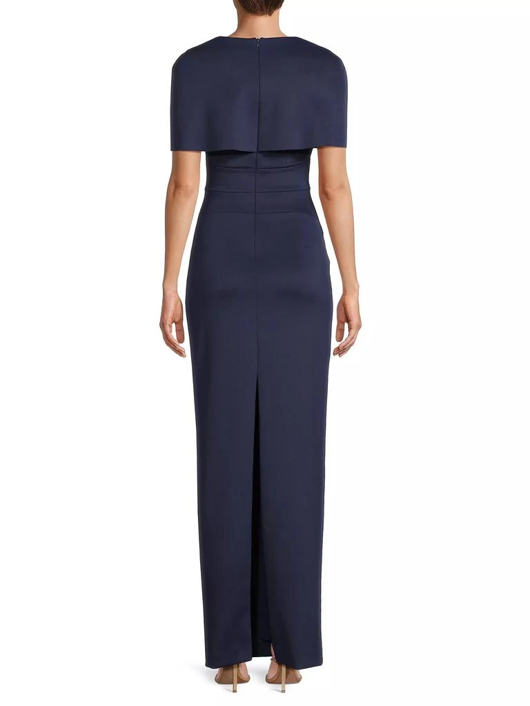 Black Halo Eve Bernice Cape-Sleeve Gown 5