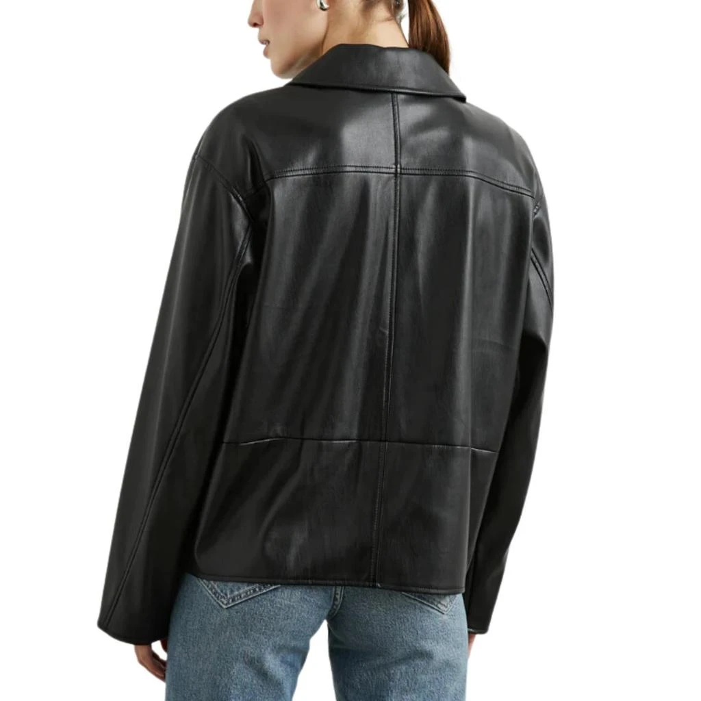 Rails Haisley Faux Leather Button-Down Shirt Jacket In Black 2