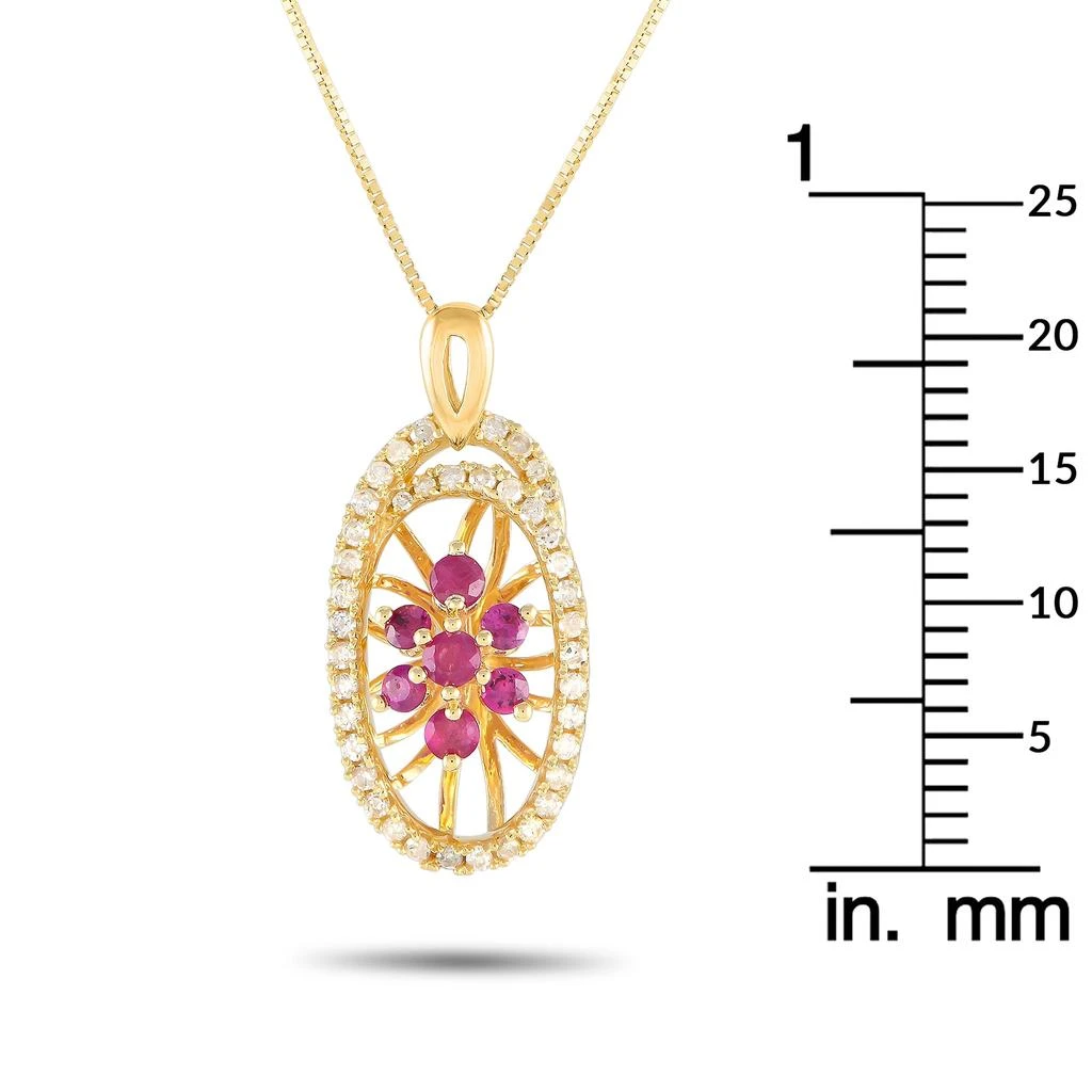Non Branded 14K Yellow Gold 0.22ct Diamond and Ruby Necklace PD4-15491YRU 4