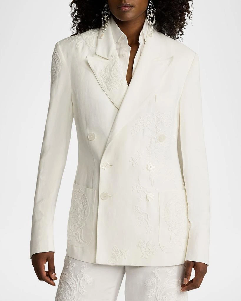 Ralph Lauren Collen Embroidered Double-Breasted Jacket 4