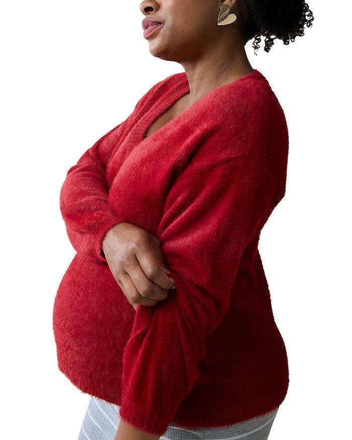 Ingrid 
Isabel Fluffy V-Neck Maternity Sweater 3