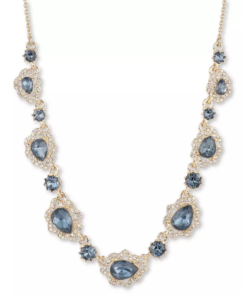 MARCHESA Gold-Tone Crystal & Pear-Shape Stone Statement Necklace, 16" + 3" extender