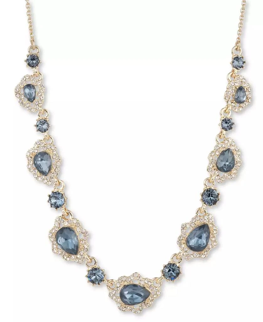 MARCHESA Gold-Tone Crystal & Pear-Shape Stone Statement Necklace, 16" + 3" extender 1