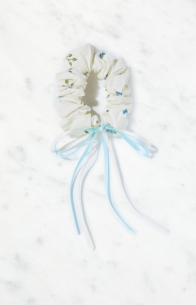 PacSun Blue Floral Bow Hair Scrunchie