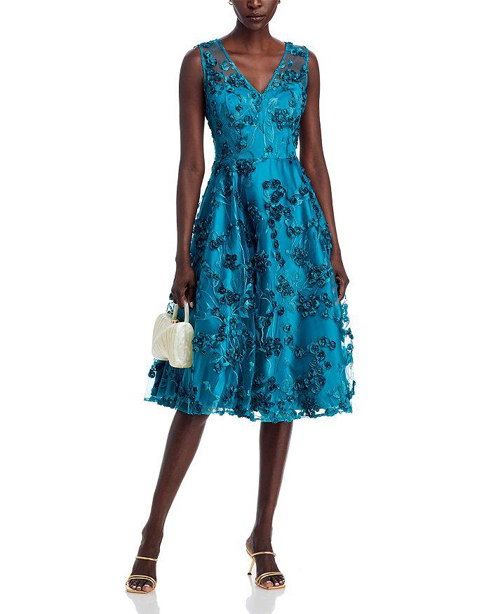 Eliza J Floral Appliqué Dress