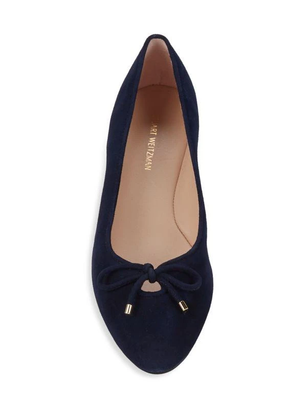 Stuart Weitzman Gabby Bow Suede Ballerina Flats 6