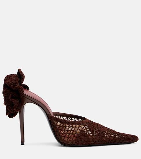 Magda Butrym Floral-appliqué crochet mules 4