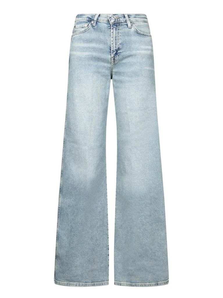 7 For All Mankind Wide-Leg Light Wash Denim Jeans 1