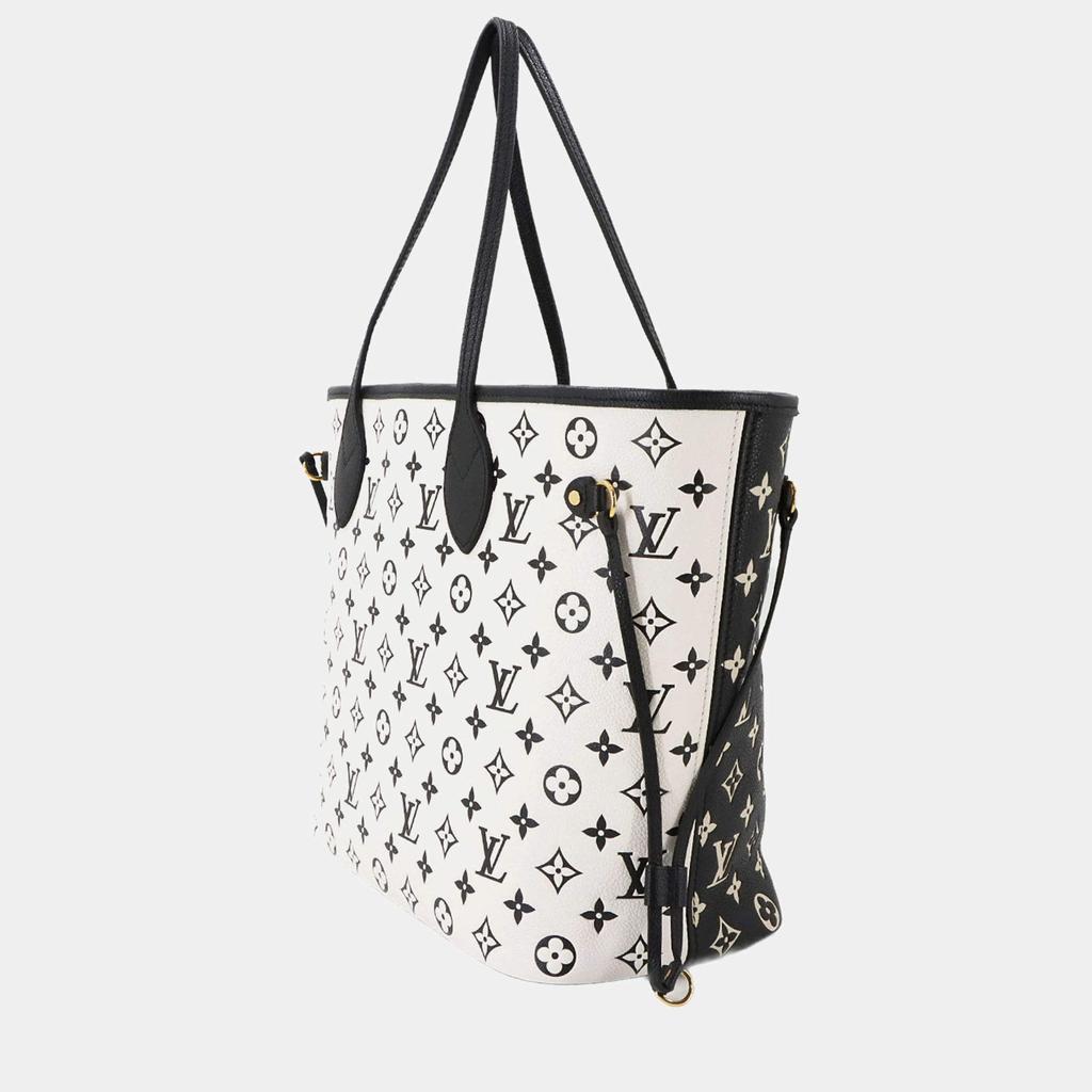 Louis Vuitton Louis Vuitton Monogram Empreinte Neverfull Mm Tote Bag Leather Black White
