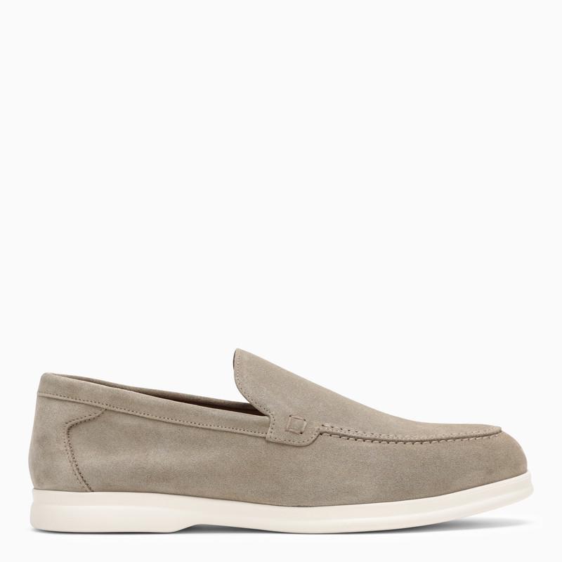 Doucal's Light grey suede moccasin