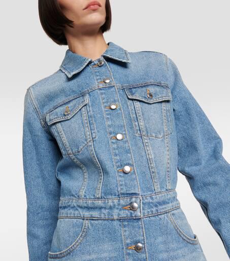 Chloe◆Denim Maxi Dress with Eyelet Embroidery Chloé Denim Maxi Dress With Eyelet Embroidery In Foggy Blue