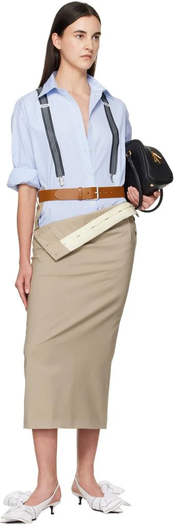 Moschino Blue Striped Suspenders Shirt 5
