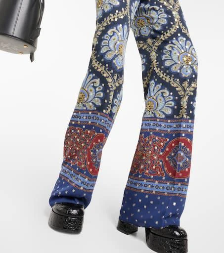 ETRO Paisley silk-blend wide-leg pants 5