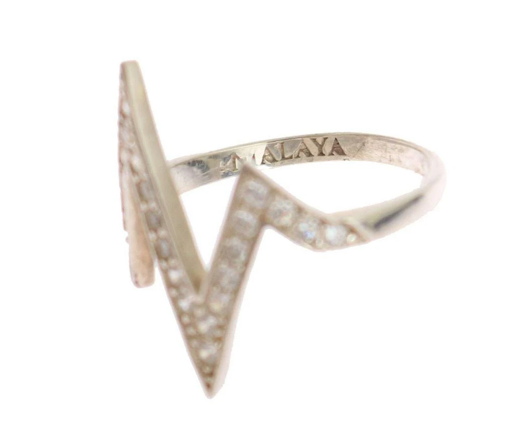 Nialaya Nialaya Silver Authentic Womens Clear Ring 5