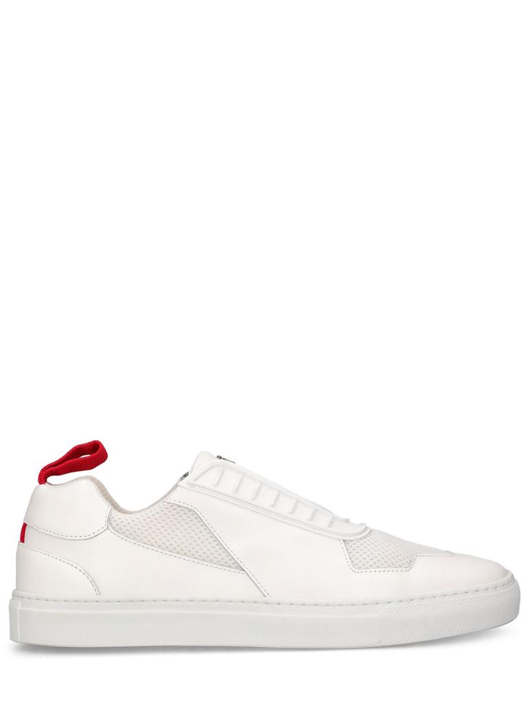 FERRARI Logo Leather Low Top Sneakers