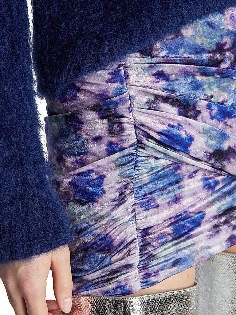 Isabel Marant Guilayo Floral-Print Velvet Miniskirt 6