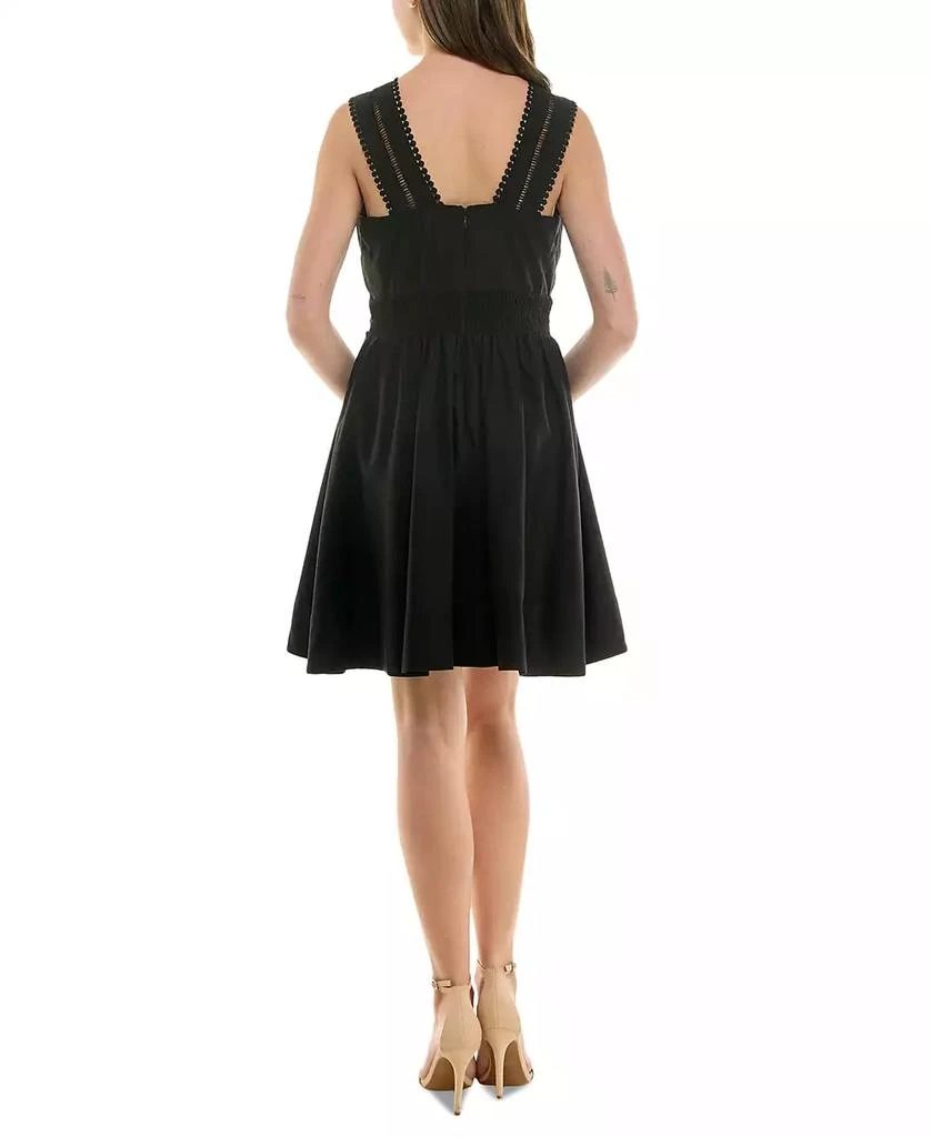 Taylor Petite V-Neck Sleeveless Lace-Inset Mini Dress 6