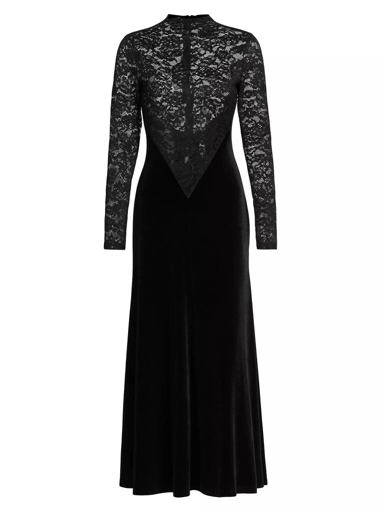 Ronny Kobo Martha Velvet-Lace Long-Sleeve Maxi Dress 1