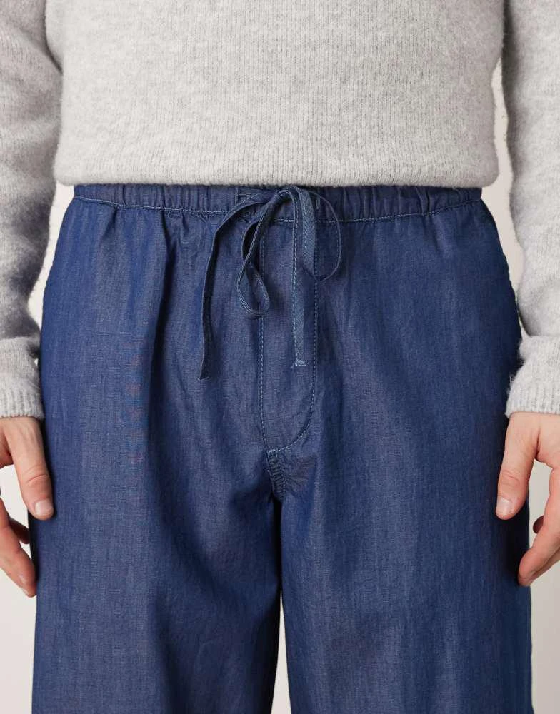 ASOS ASOS DESIGN loose straight fit trousers in chambray 4