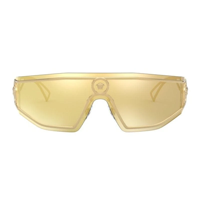 Versace Square Semi Rim, With A Gold Frame And Brown Mirror Gold Lens. 2