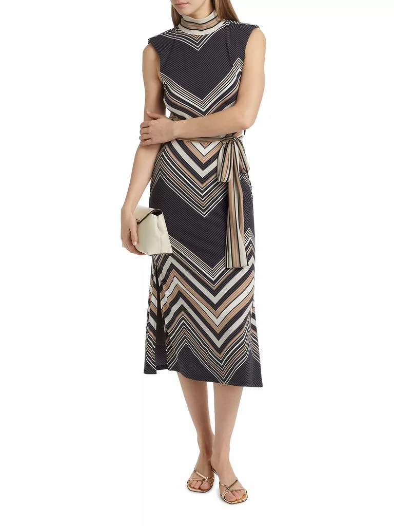 Ramy Brook Karolina Chevron-Print Sleeveless Midi Dress 2