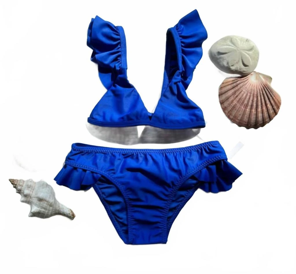 Sabz Swimwear Girls Selva Bikini Set In Blue