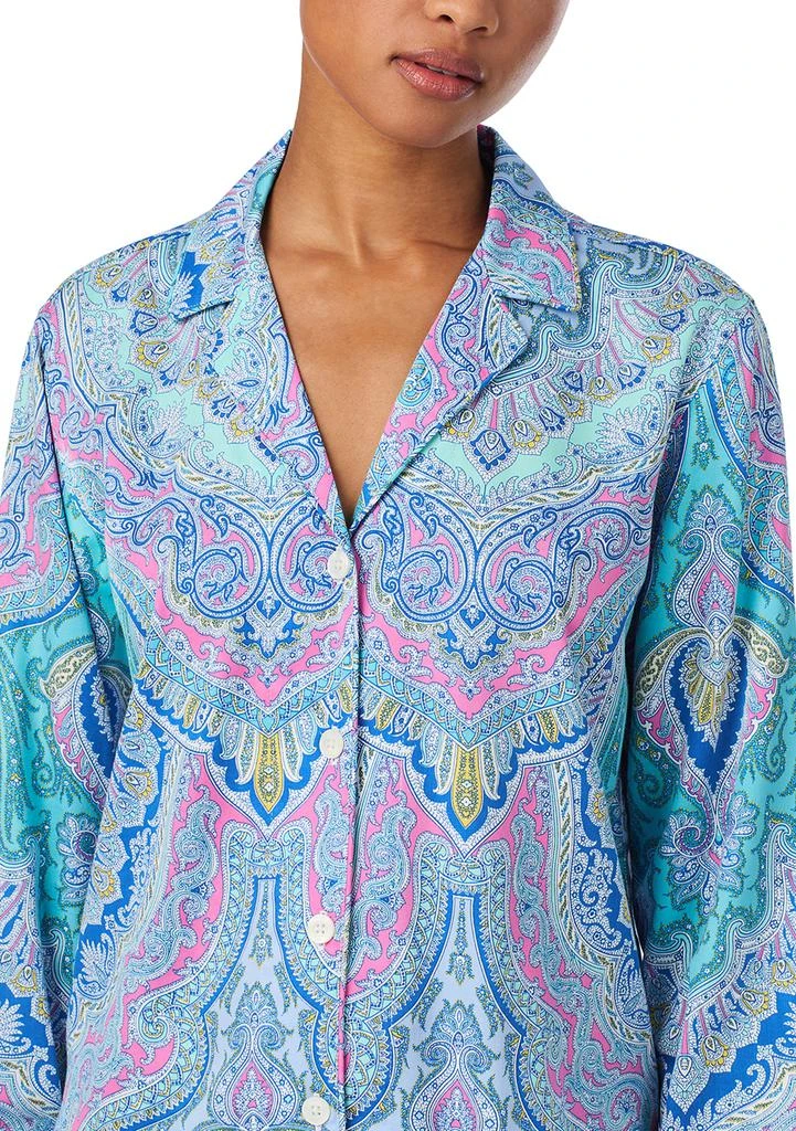 Ralph Lauren Long Sleeve Notch Collar Long Pant Pajama Set 3