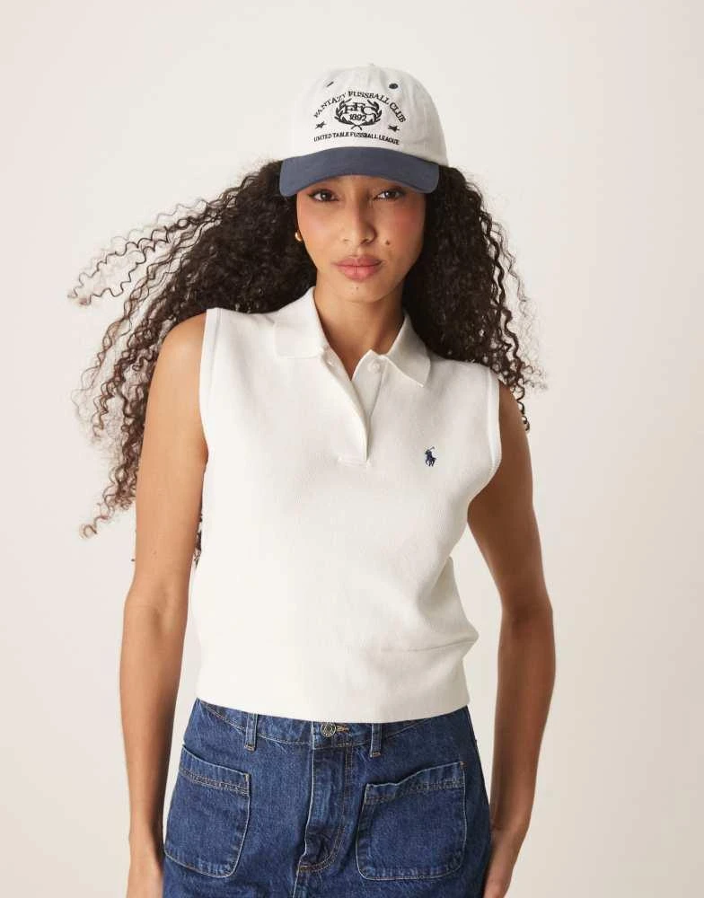 Ralph Lauren Polo Ralph Lauren icon logo cropped sleeveless polo shirt in white