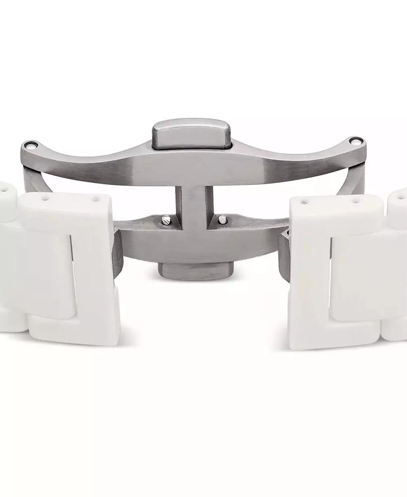 Rado Women's Swiss Automatic True Square Diamond (1/10 ct. t.w.) White Ceramic Bracelet Watch 38mm 4