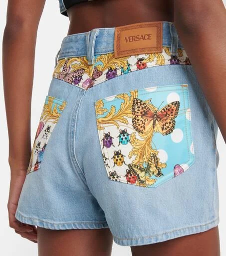 Versace Printed denim shorts 5