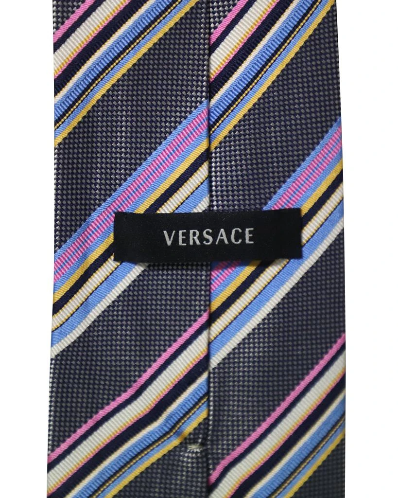 Versace Striped Tie in Multicolor Silk 5
