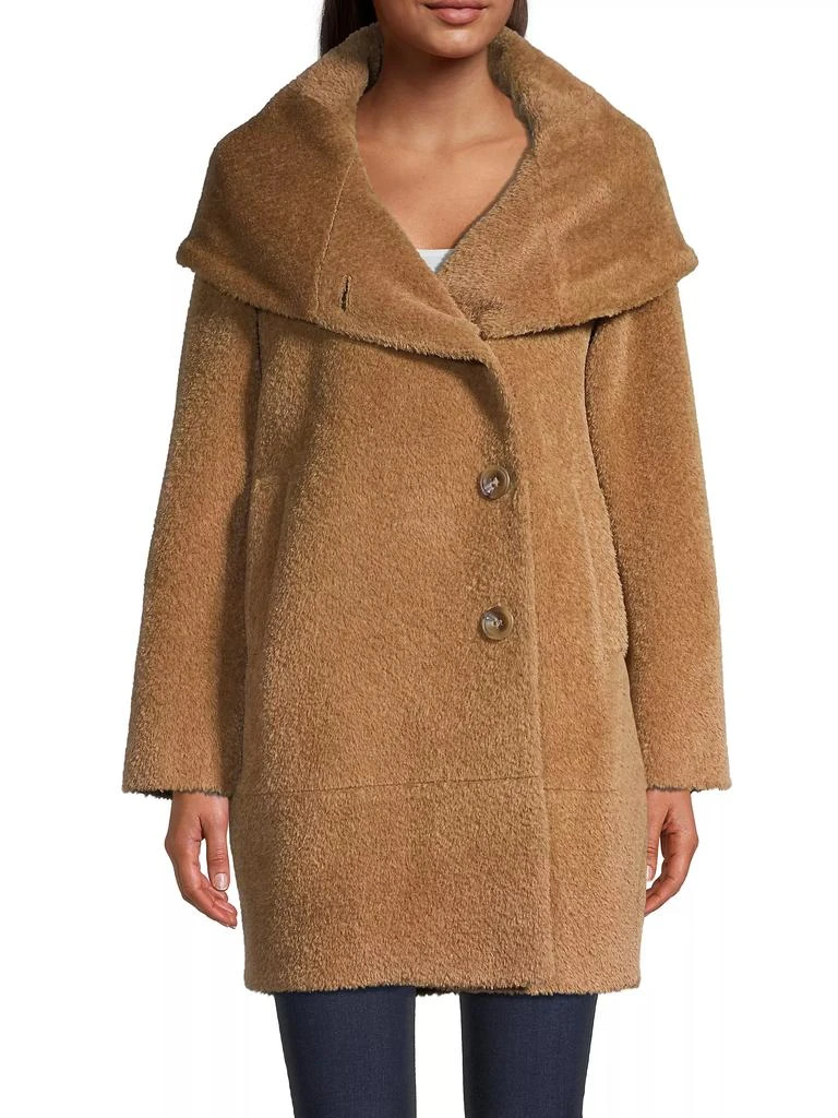 Sofia Cashmere Alpaca & Wool Boucle Cocoon Coat 3