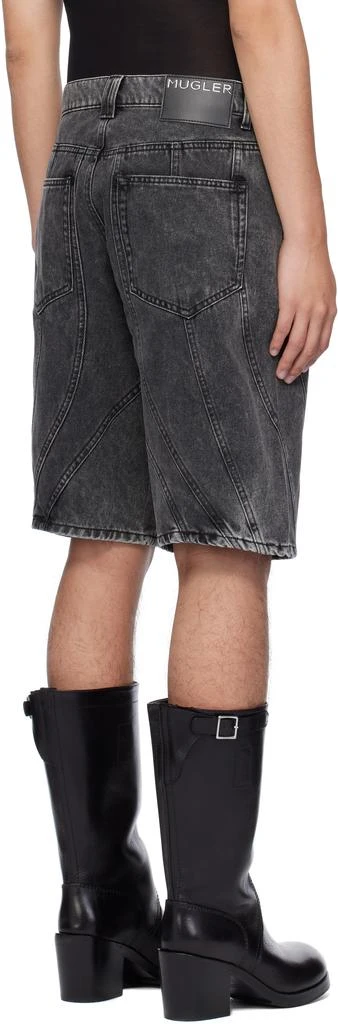 Mugler Black Spiral Baggy Denim Shorts 3