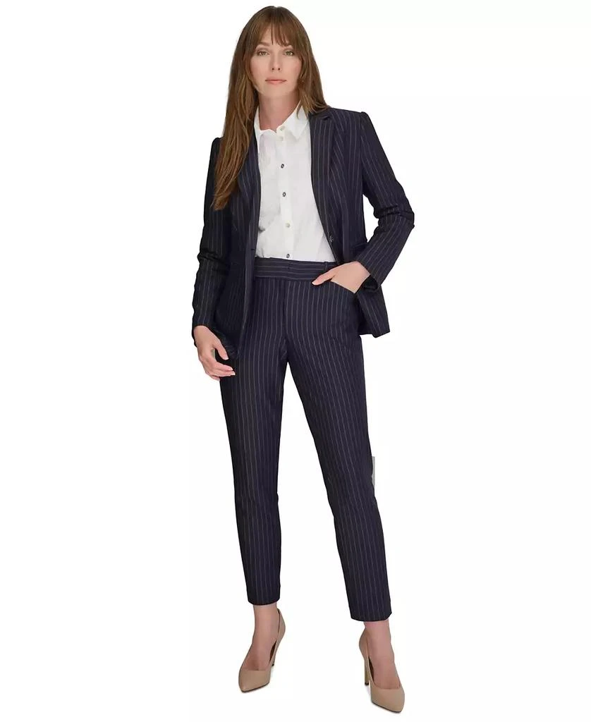 Tommy Hilfiger Women's Pinstripe Slim-Fit Single-Button Blazer 5