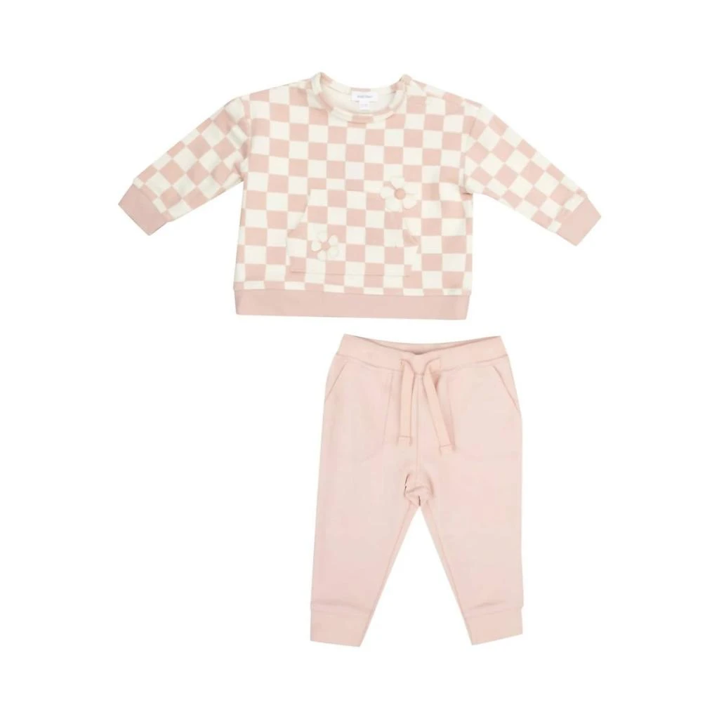 Angel Dear Angel Dear - Girl
s Checkerboard Sweatshirt
Jogger Set