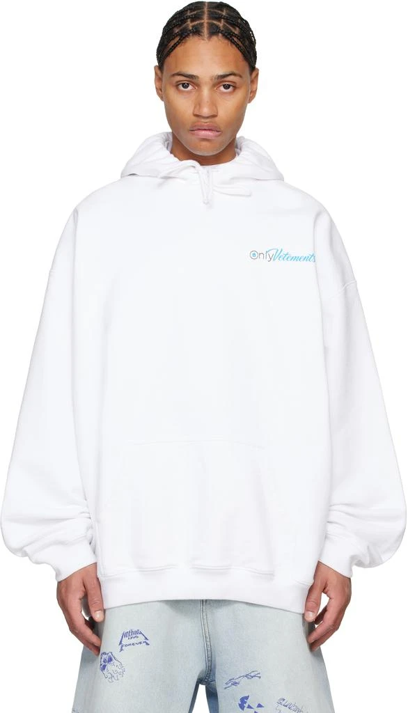 Vetements White 'Only Vetements' Oversized Hoodie 1
