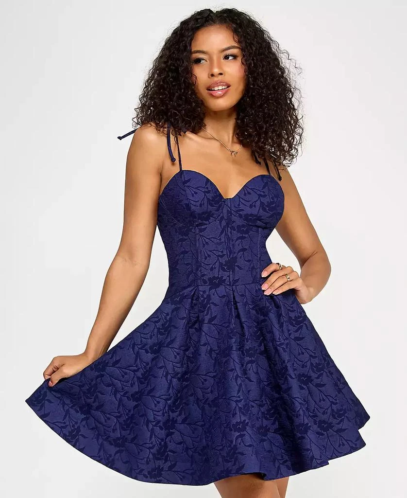 KATIA RAE Juniors' Jacquard Strappy Fit & Flare Dress 1
