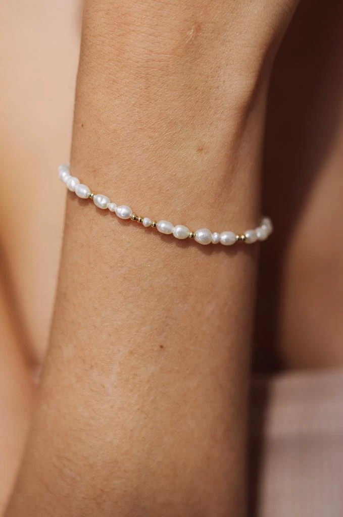 预计3周后发货 YAY Paris Bracelet Grain De Riz - Perles De Culture - Or 6