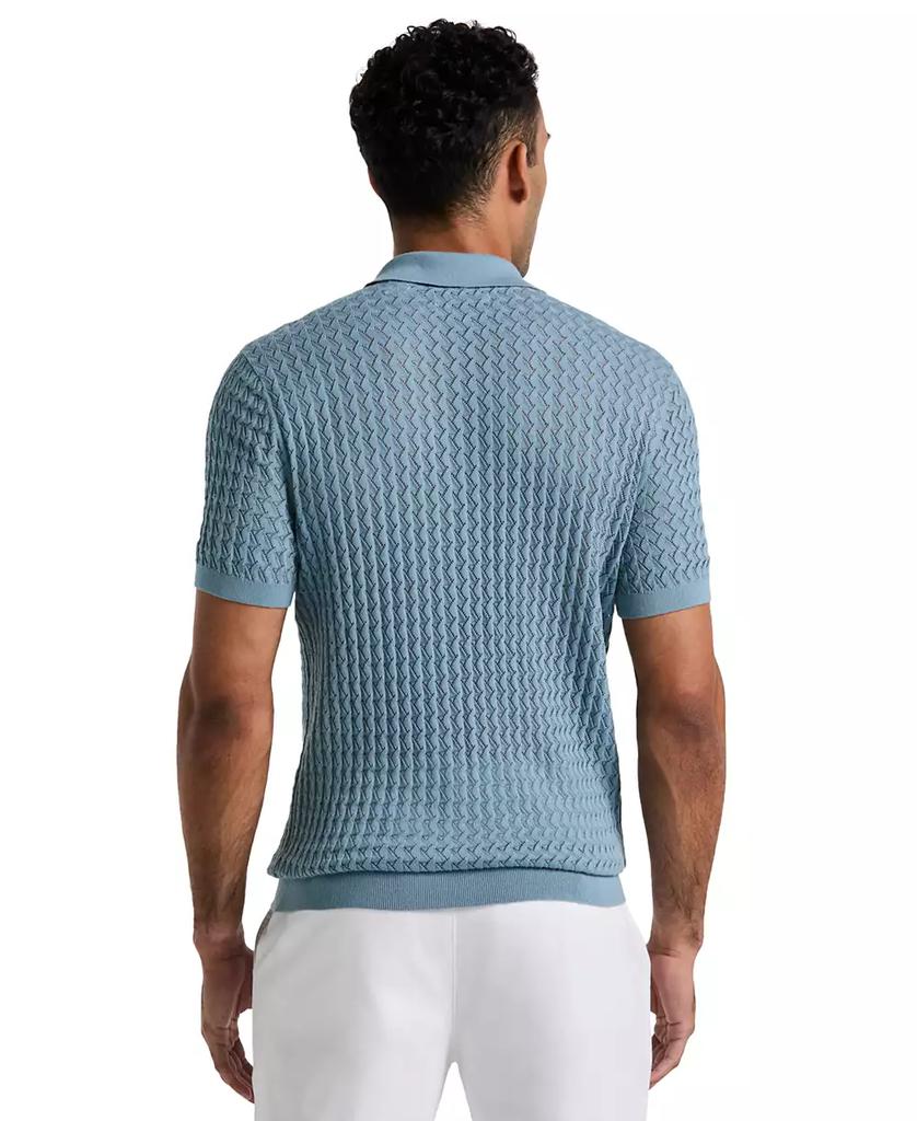 Original Penguin Men's Slim-Fit Textured Short Sleeve Sweater Polo Shirt