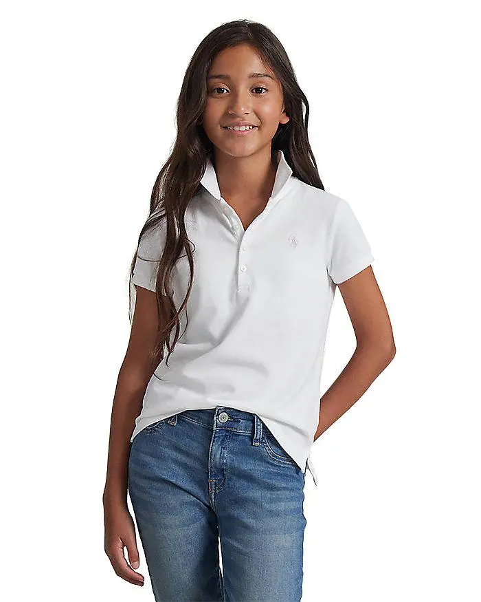 Ralph Lauren Girls' Mesh Knit Polo - Little Kid, Big Kid