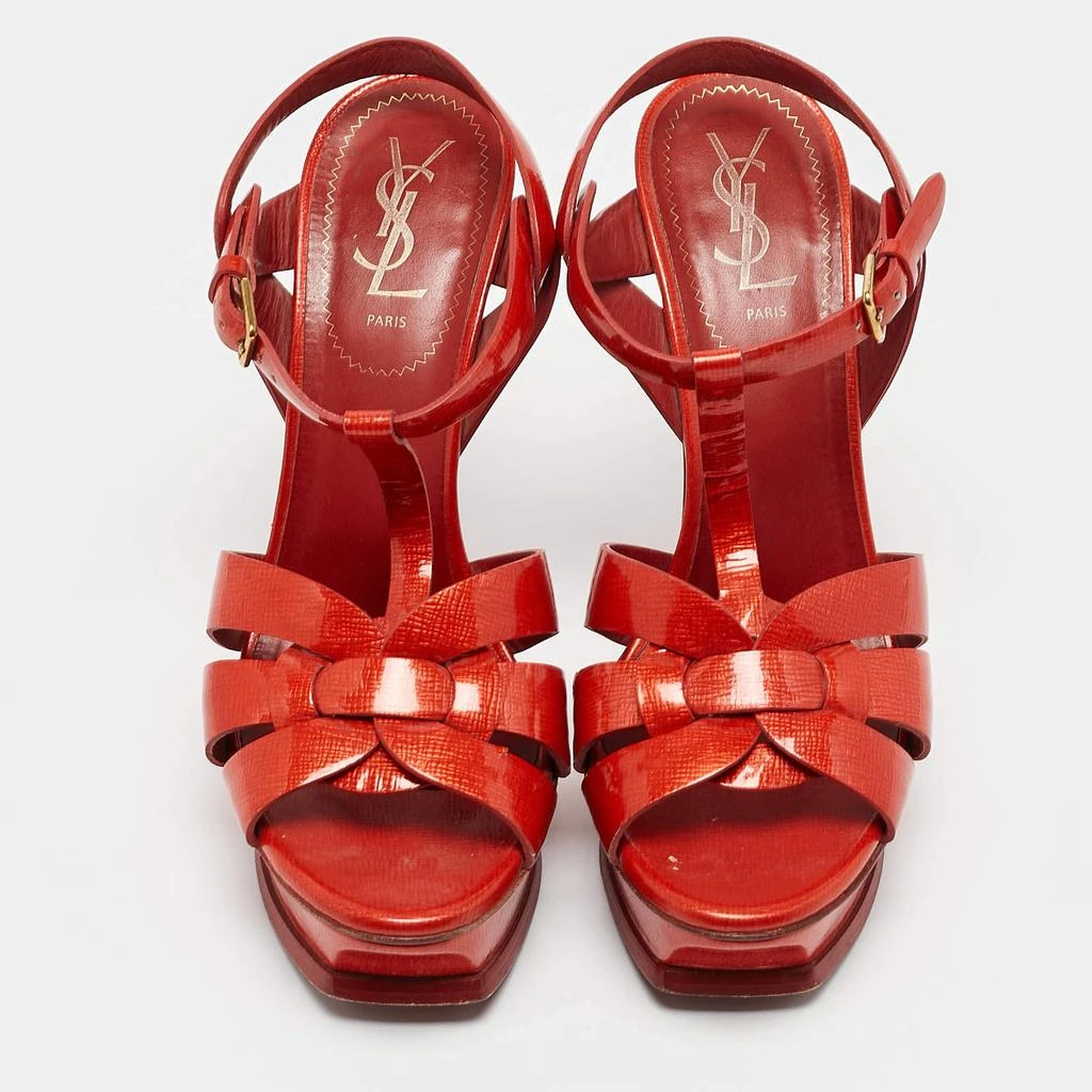 Yves Saint Laurent Yves Saint Laurent Red Patent Leather Tribute Platform Sandals Size 39 3