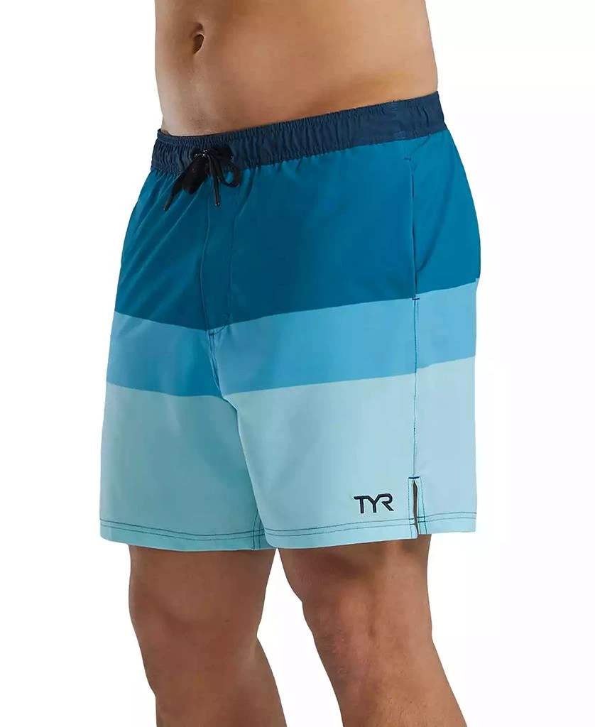 TYR Men's Skua Color Block Performance 7" Volley Shorts 5