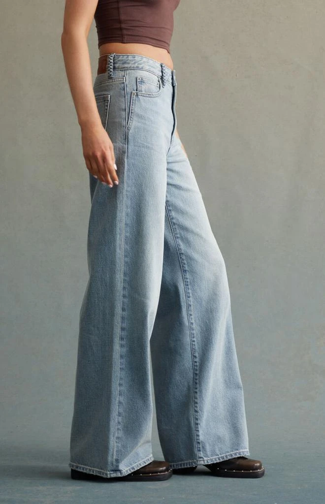 RARE DNM EDIT Tinted Light Indigo Braided High Waisted Baggy Jeans 4