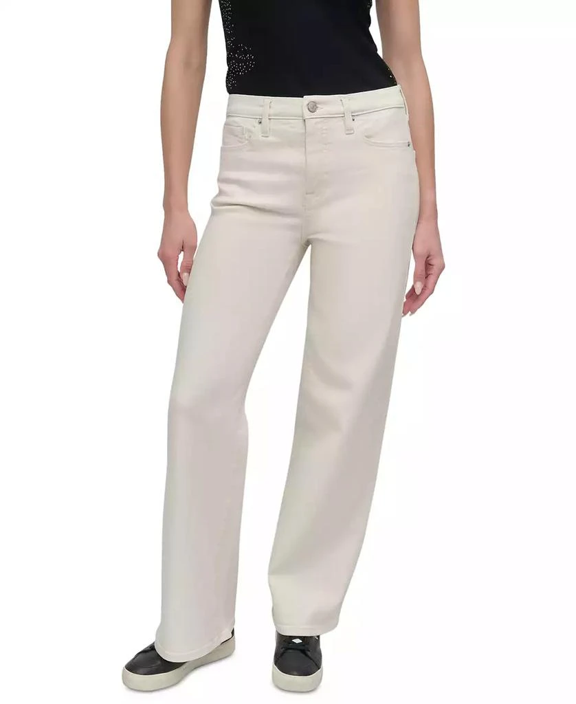 DKNY Jeans Women's High-Rise Tailored Wide-Leg Jeans 3