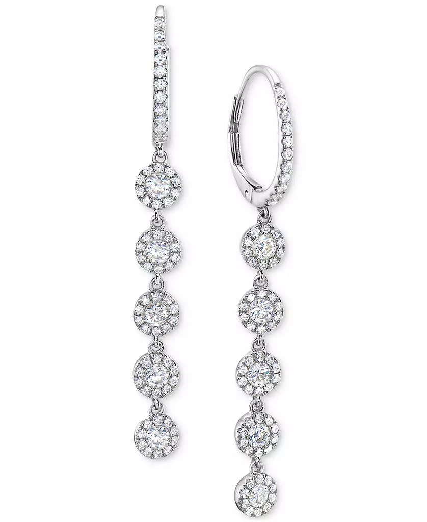 Macy
s Diamond Halo Linear Drop Earrings (1-1/2 ct. t.w.) 1
