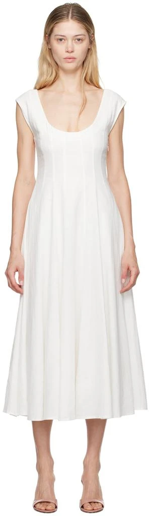 GUIZIO White Leila Midi Dress 1