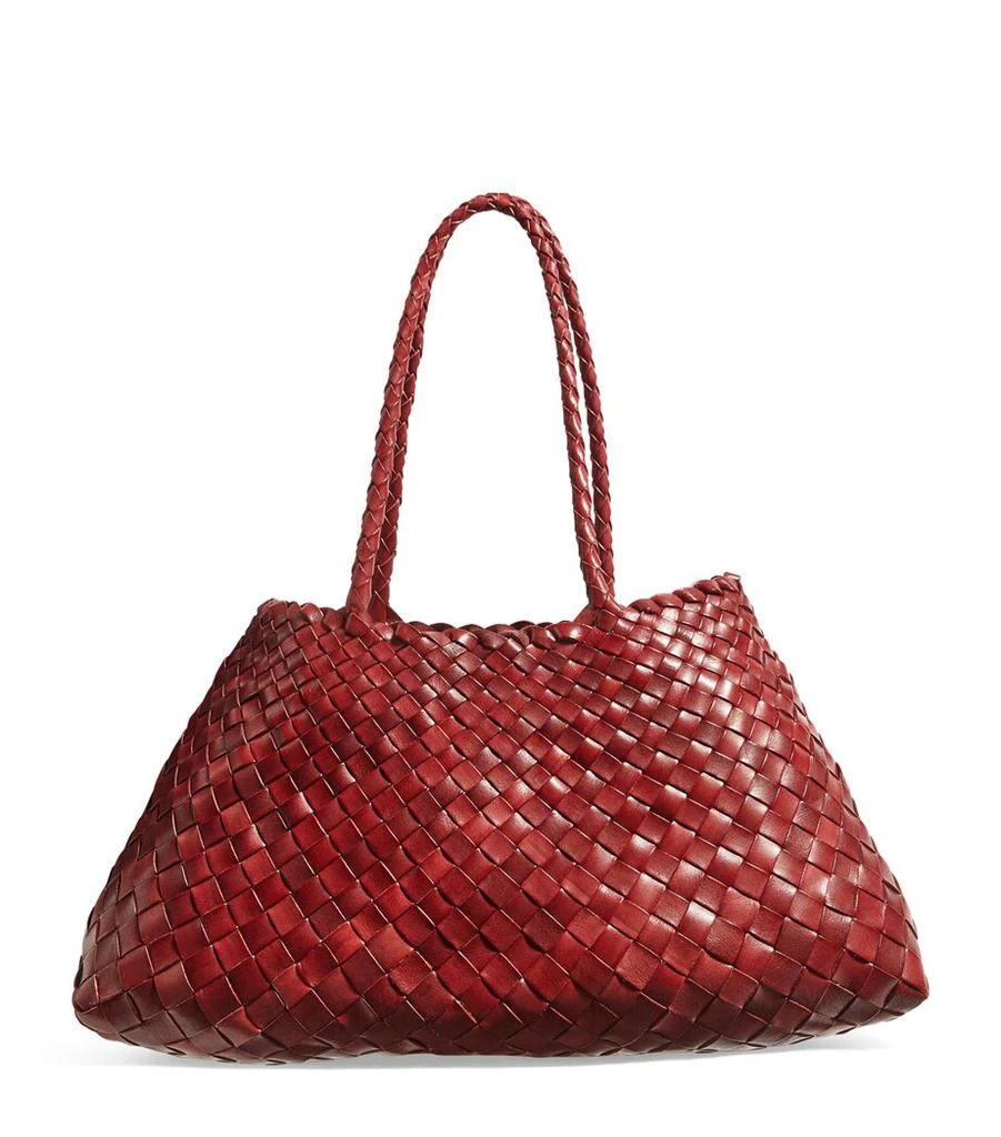 DRAGON DIFFUSION Large Leather Woven Santa Croce Tote Bag 1