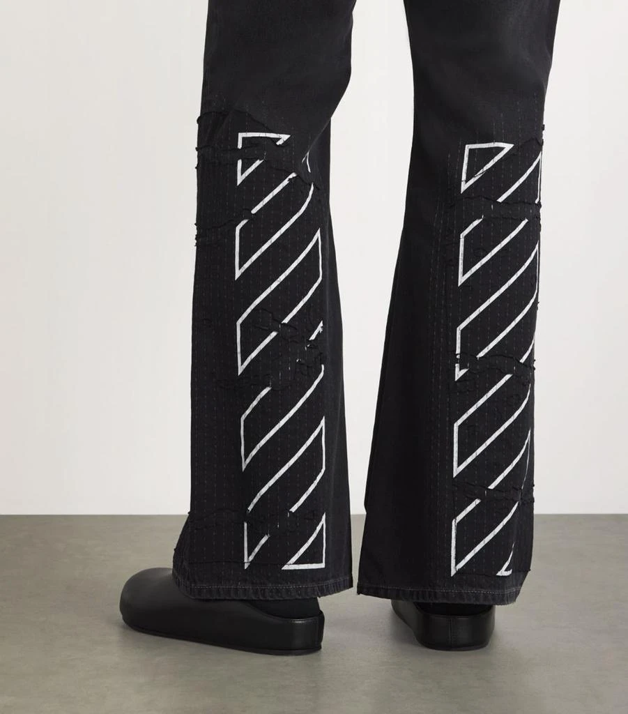 Off-White Diagonal Stripe Bootcut Jeans 6